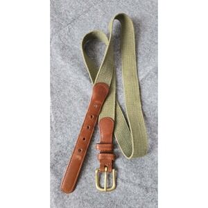 Vintage Coach Natural Linen Surcingle 42" Belt 3806 olive green British Tan VGUC